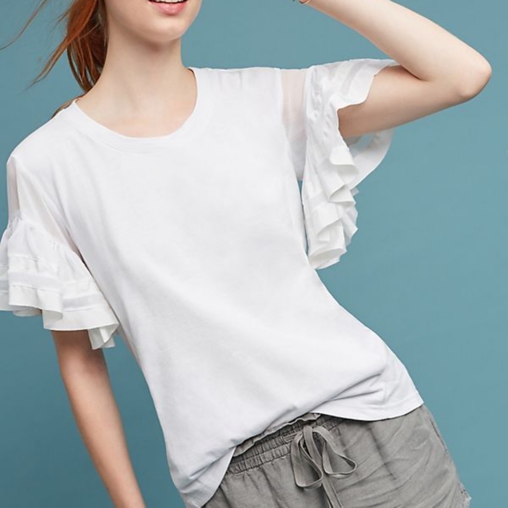 Anthropologie flutter sleeve top, XS